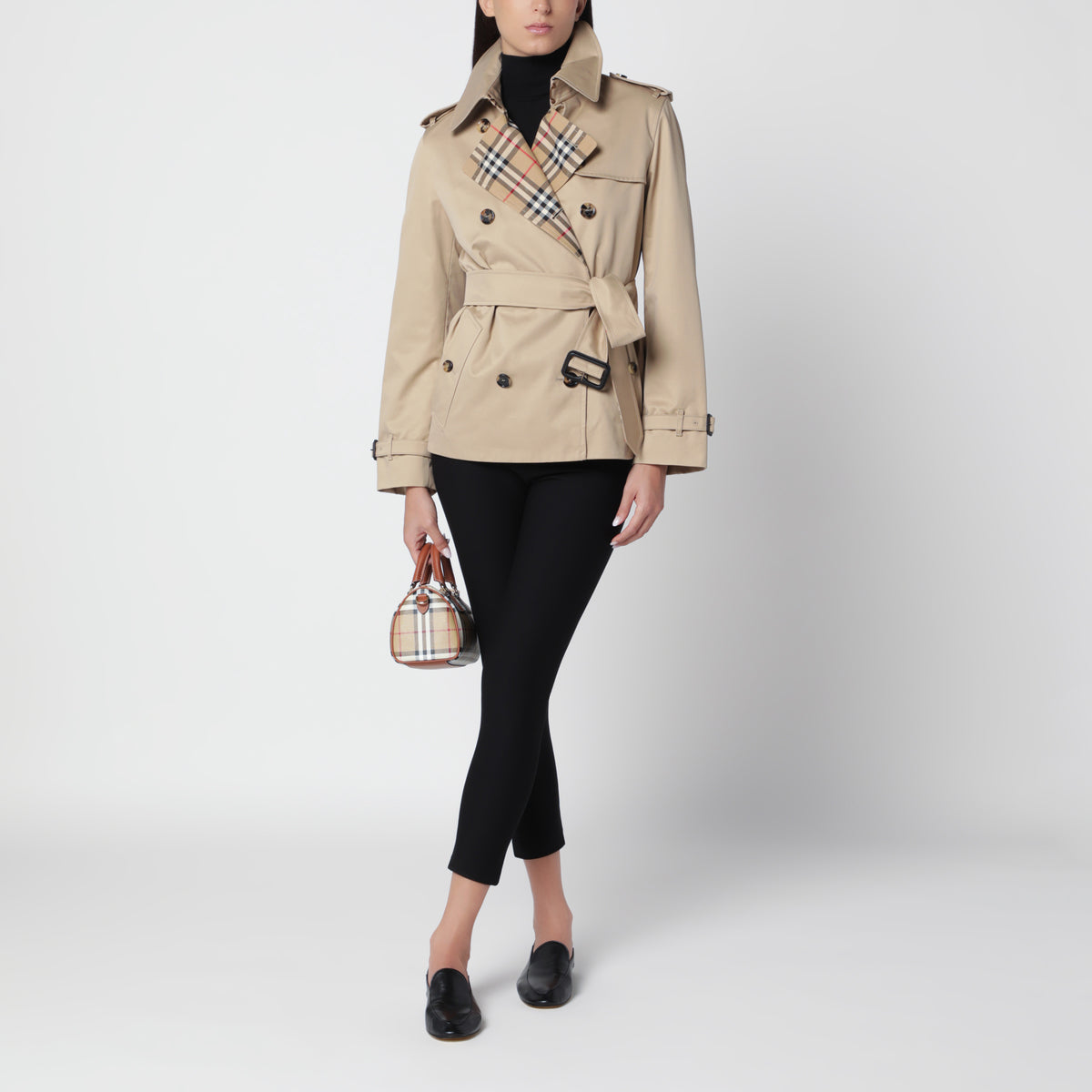 Trench court beige miel
