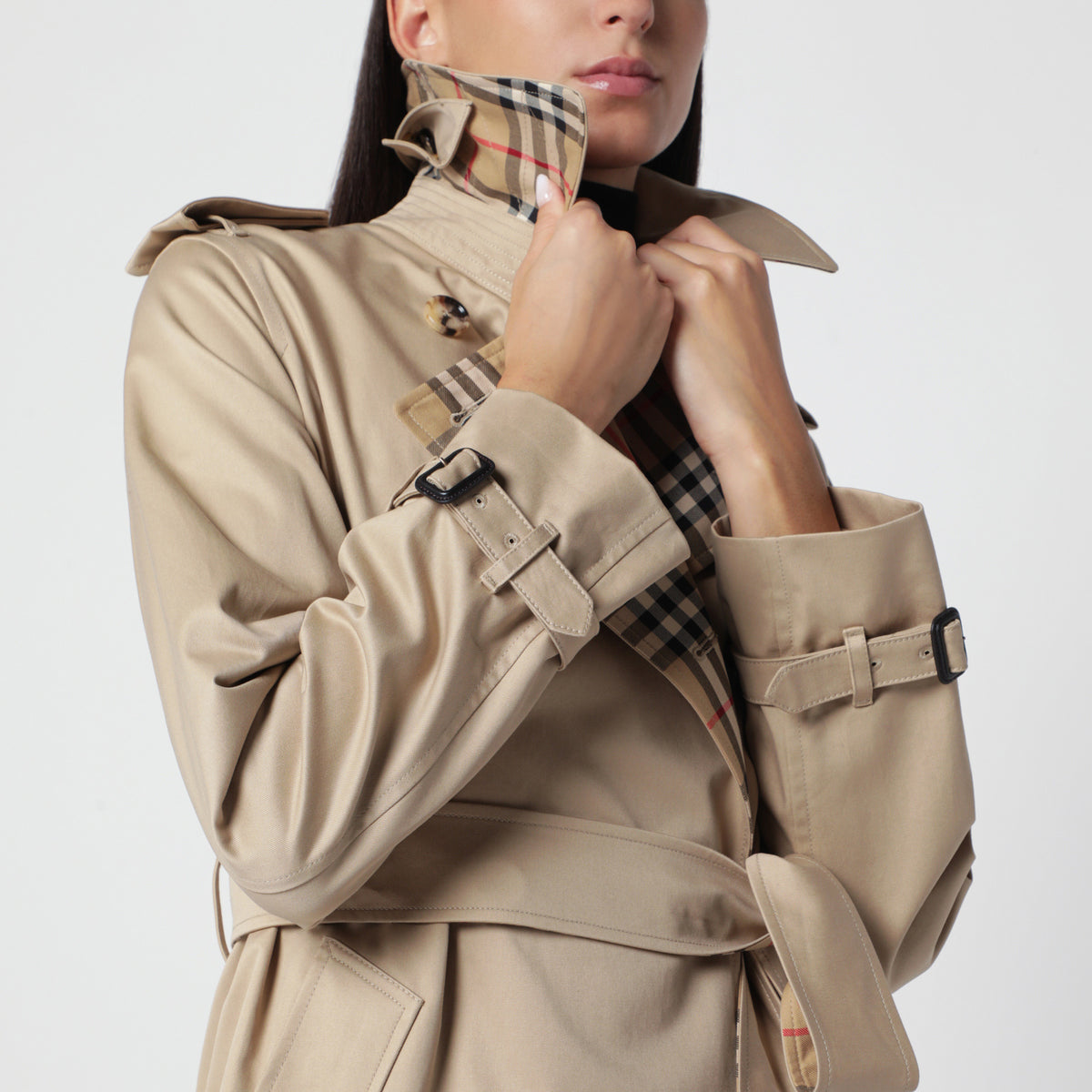 Trench court beige miel