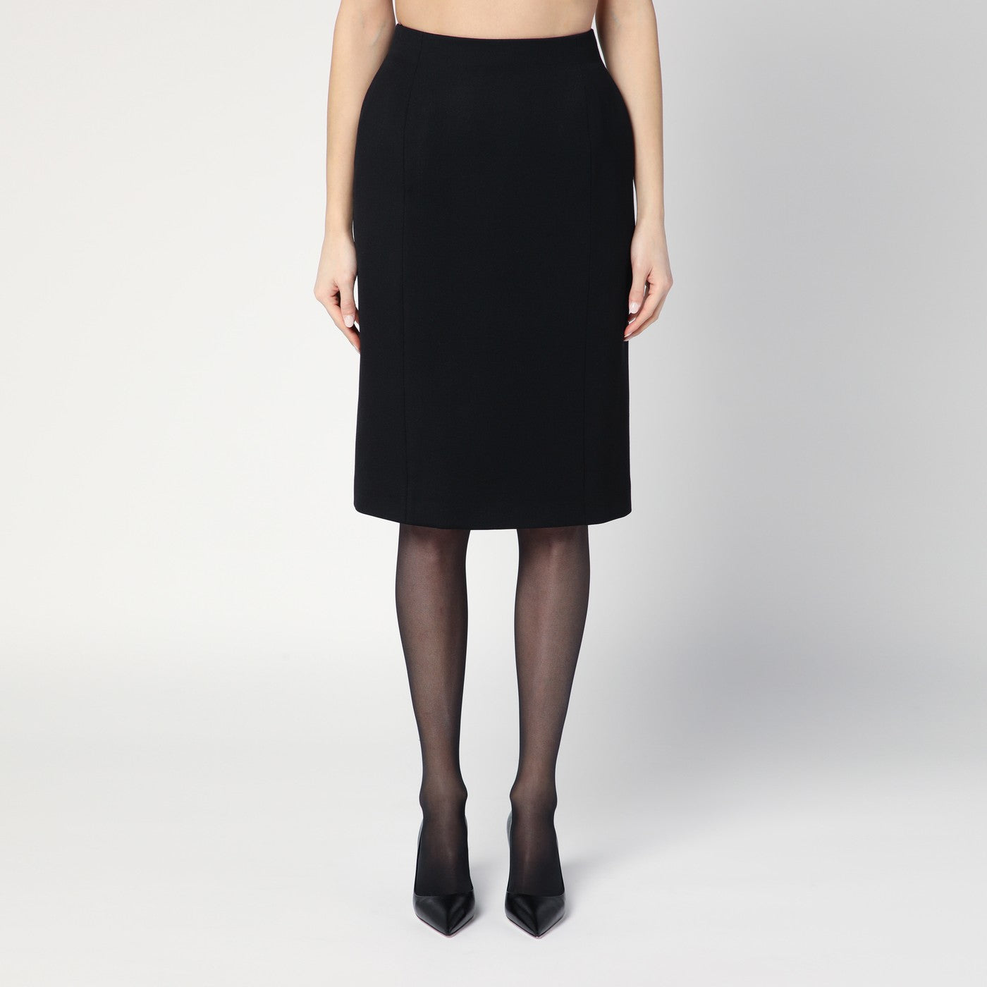 Schwarzer Midirock Hourglass
