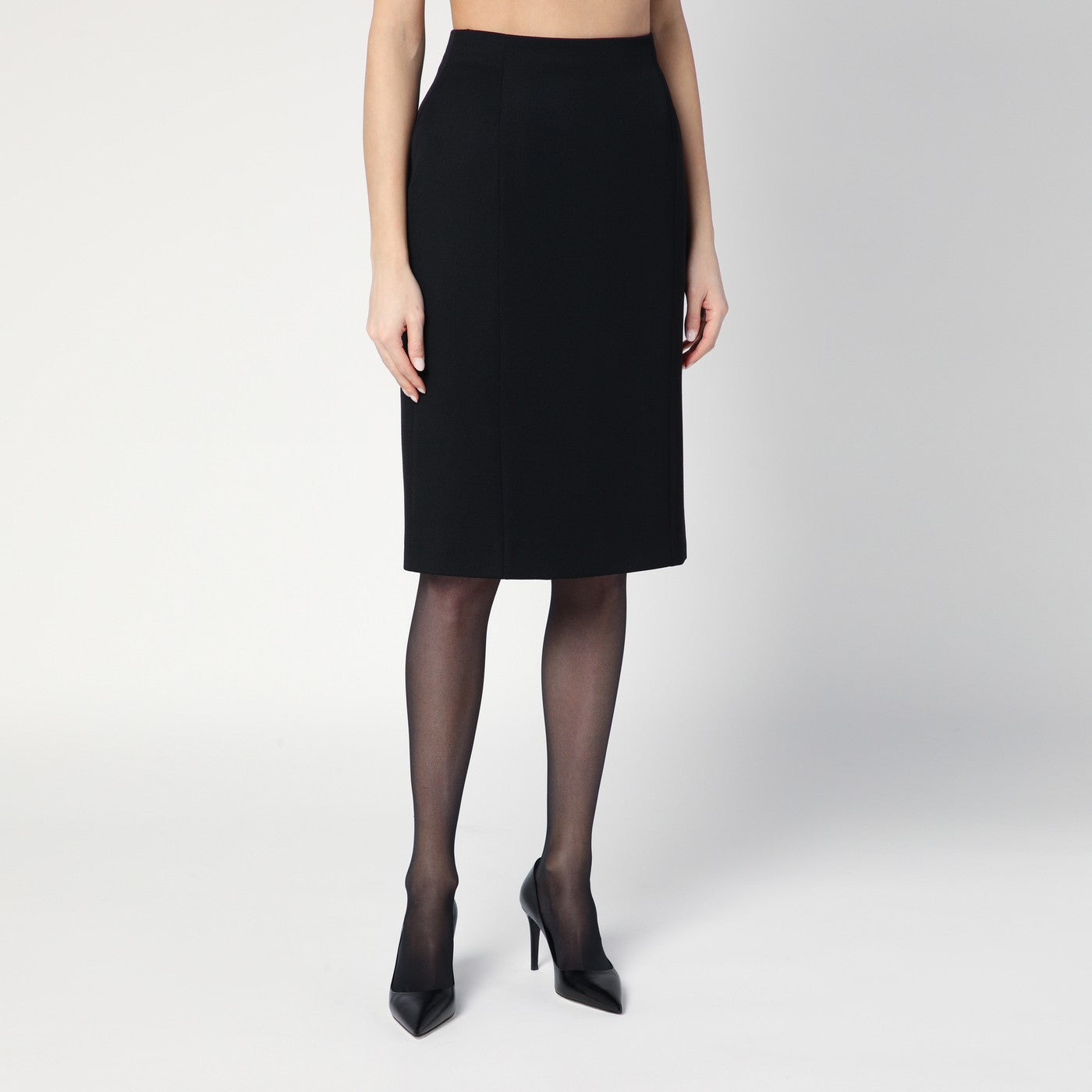Schwarzer Midirock Hourglass