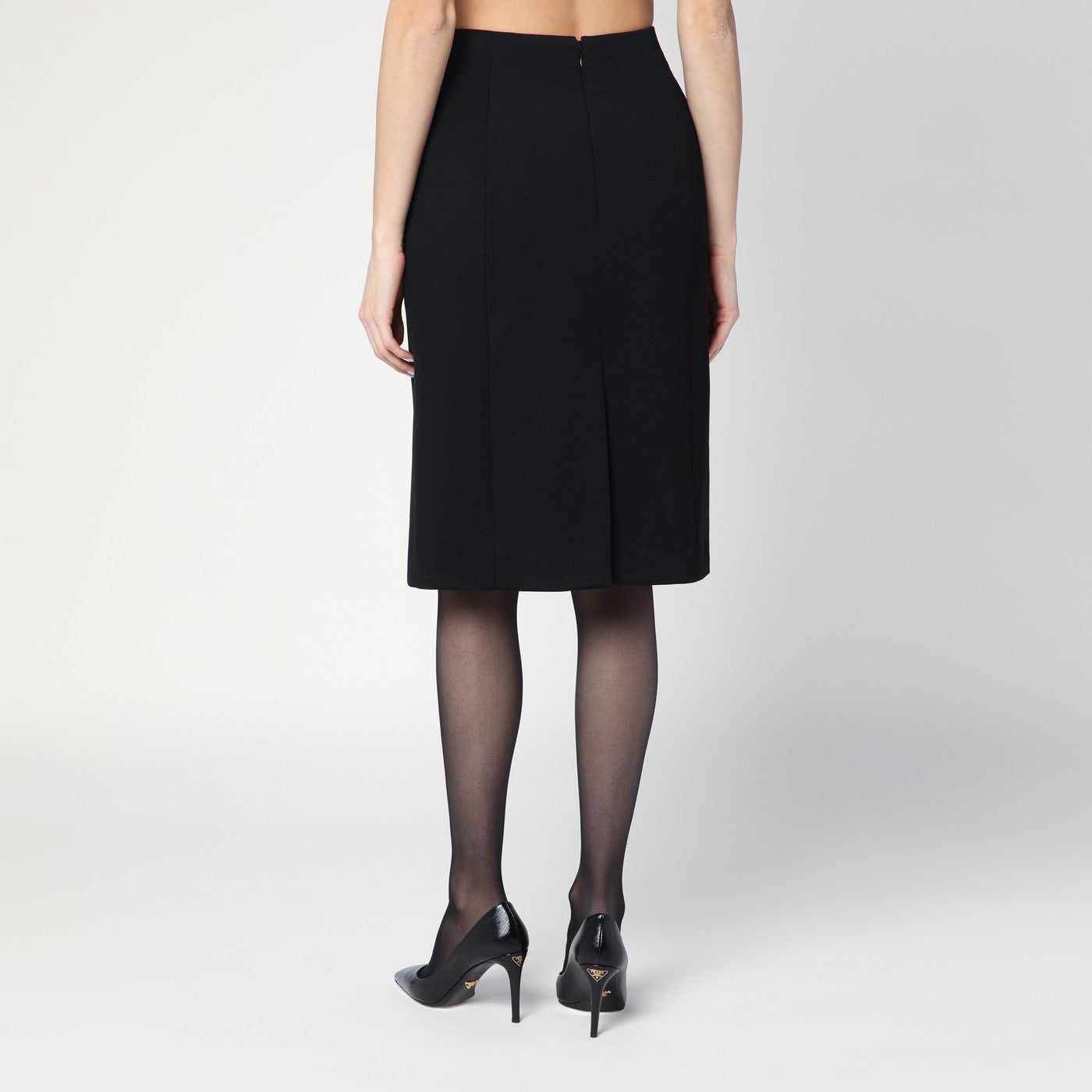Schwarzer Midirock Hourglass