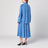 Robe midi avec noeud à imprimé bleu