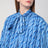 Robe midi avec noeud à imprimé bleu