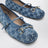 Blue GG denim ballet flats with Horsebit detail