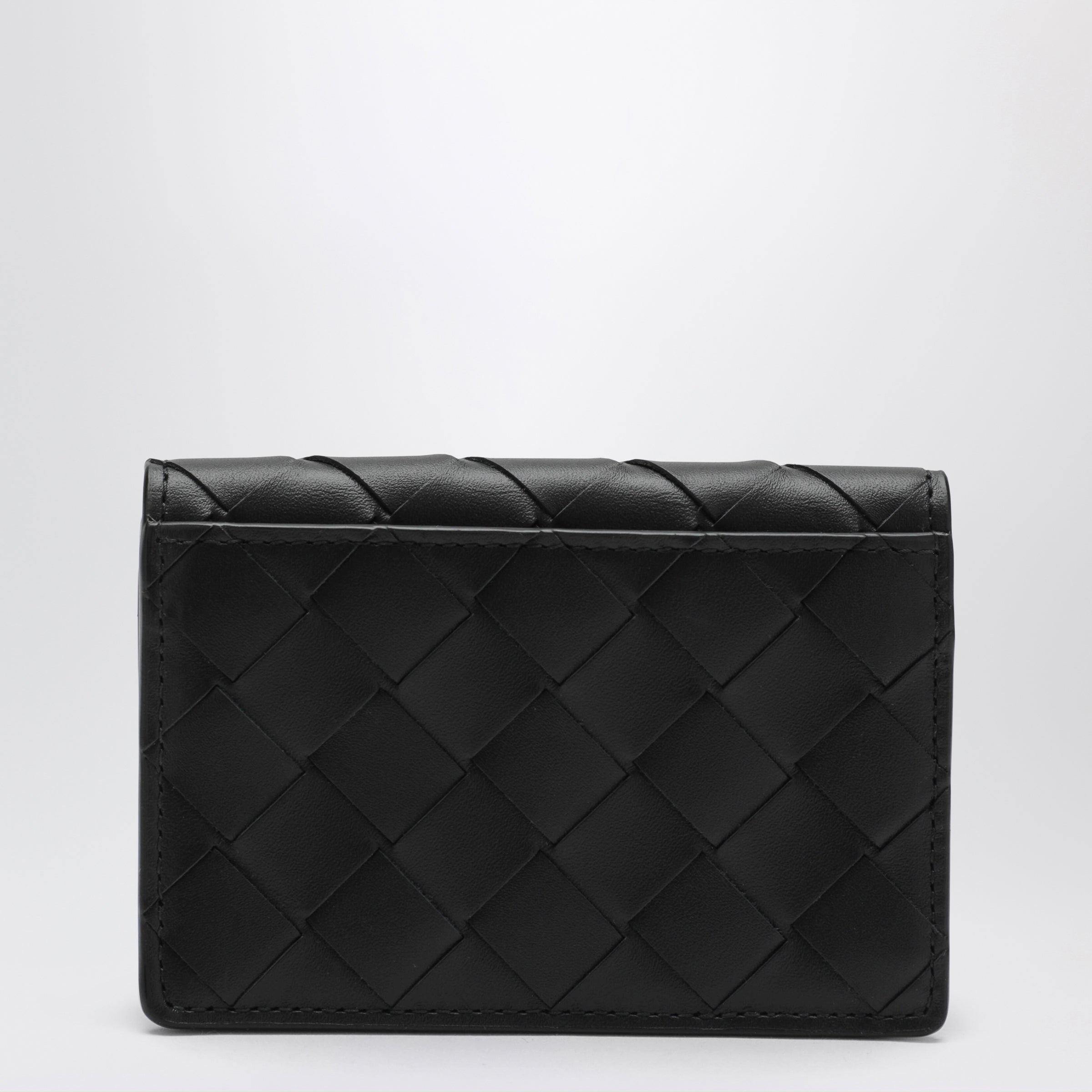 Bottega Veneta Intrecciato business card holder in black leather
