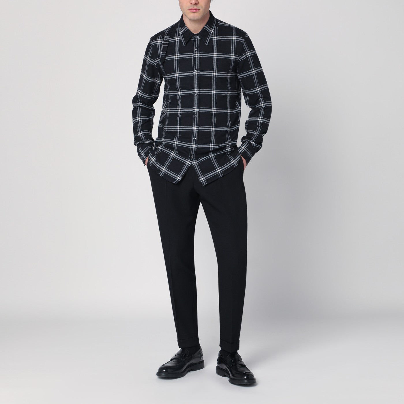 Camicia in flanella di cotone a quadri