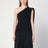 Black top in viscose crêpe and wool