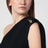 Black top in viscose crêpe and wool