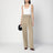 Sand-coloured belted trousers