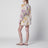 Cream short jumpsuit with floral pattern