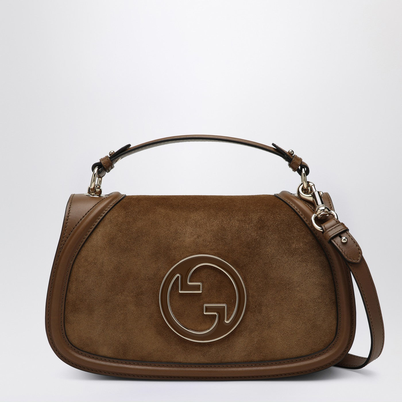 Sac à bandoulière Mini Blondie marron en daim