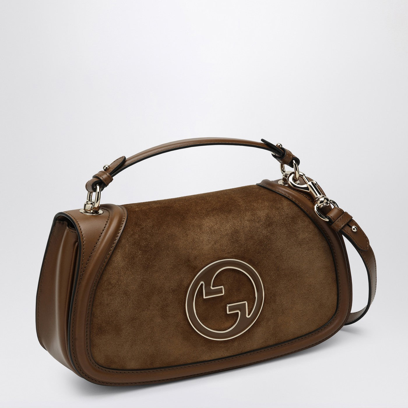 Sac à bandoulière Mini Blondie marron en daim
