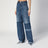 Jean large bicolore avec finition stonewashed