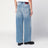 Wide light blue jeans with faded effect