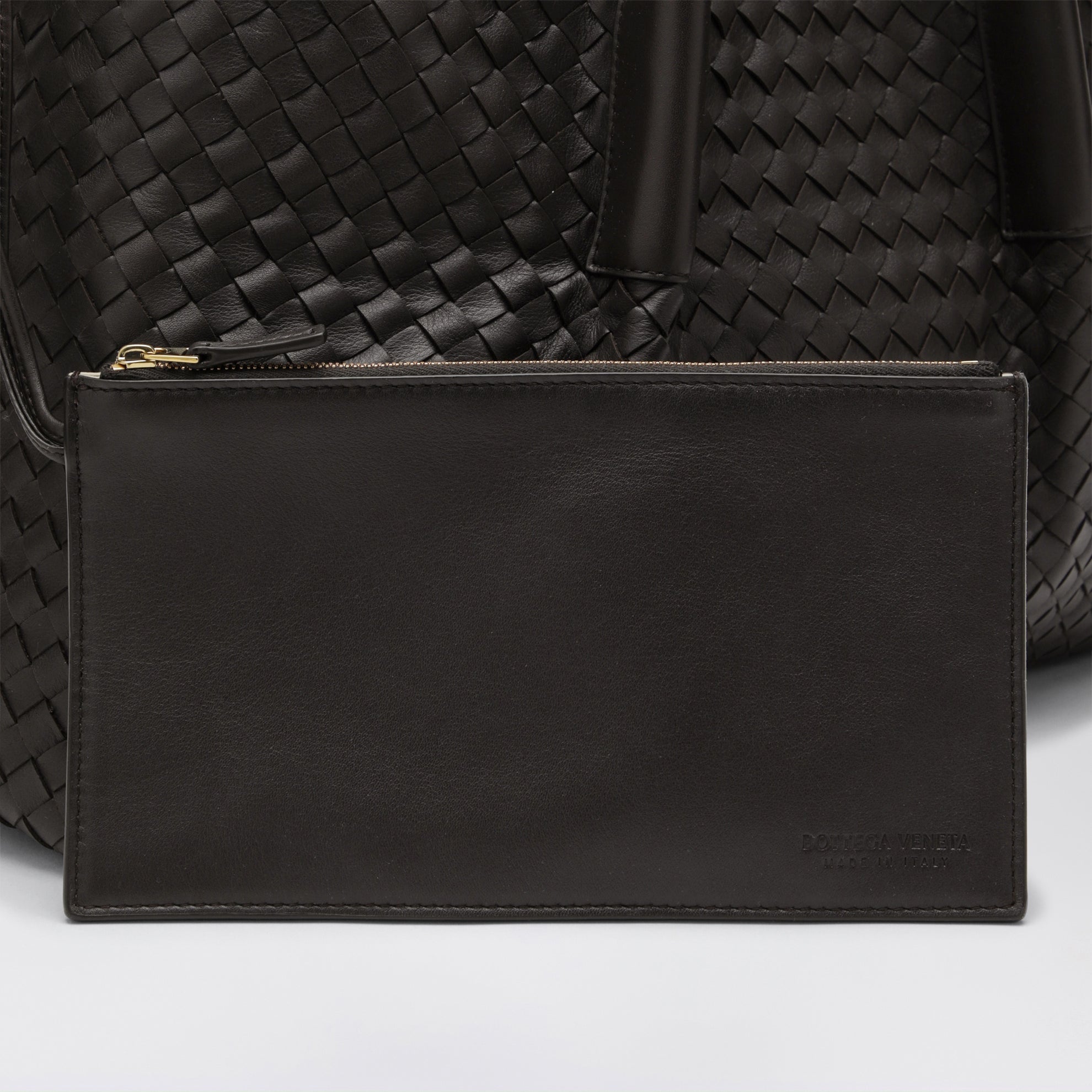 Pinacoteca large bag in espresso/écru