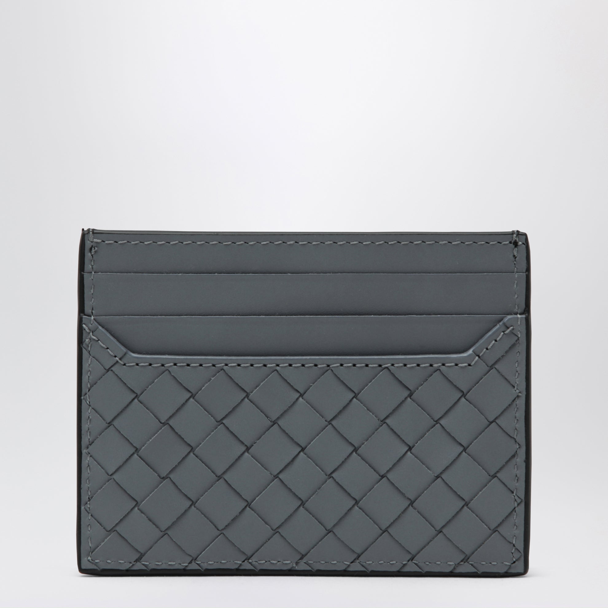 Porte-cartes Intrecciato Piccolo en cuir noir Thunder