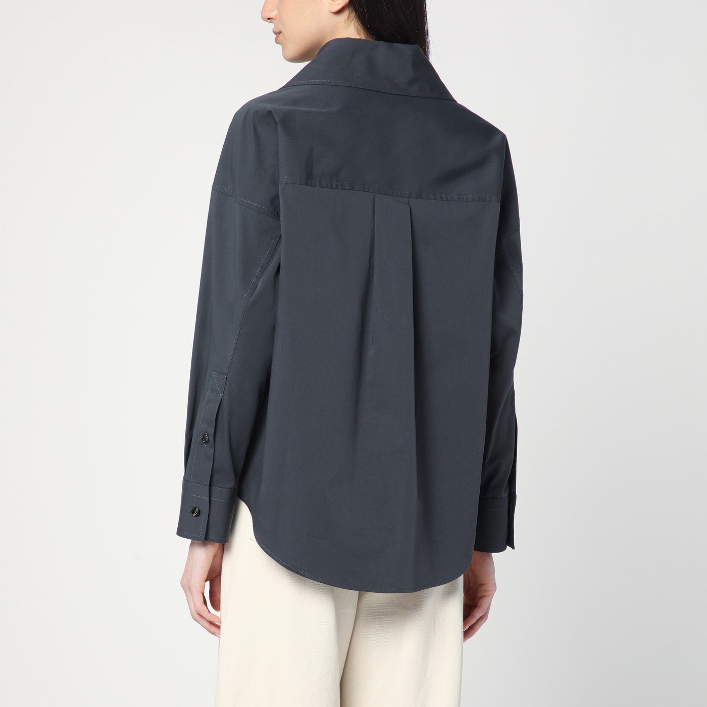 Grey cotton and silk shirt