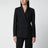 Schwarze doppelreihige Jacke aus Wollmischung