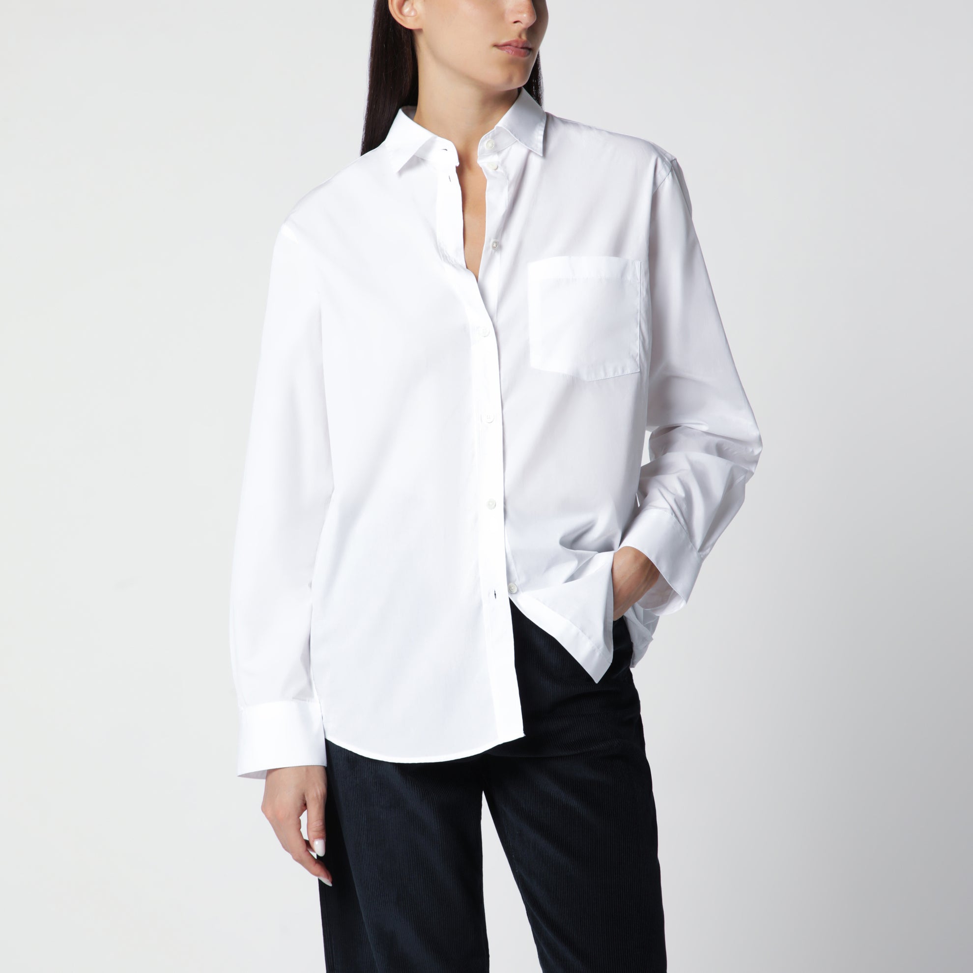 Chemise en coton blanc optique
