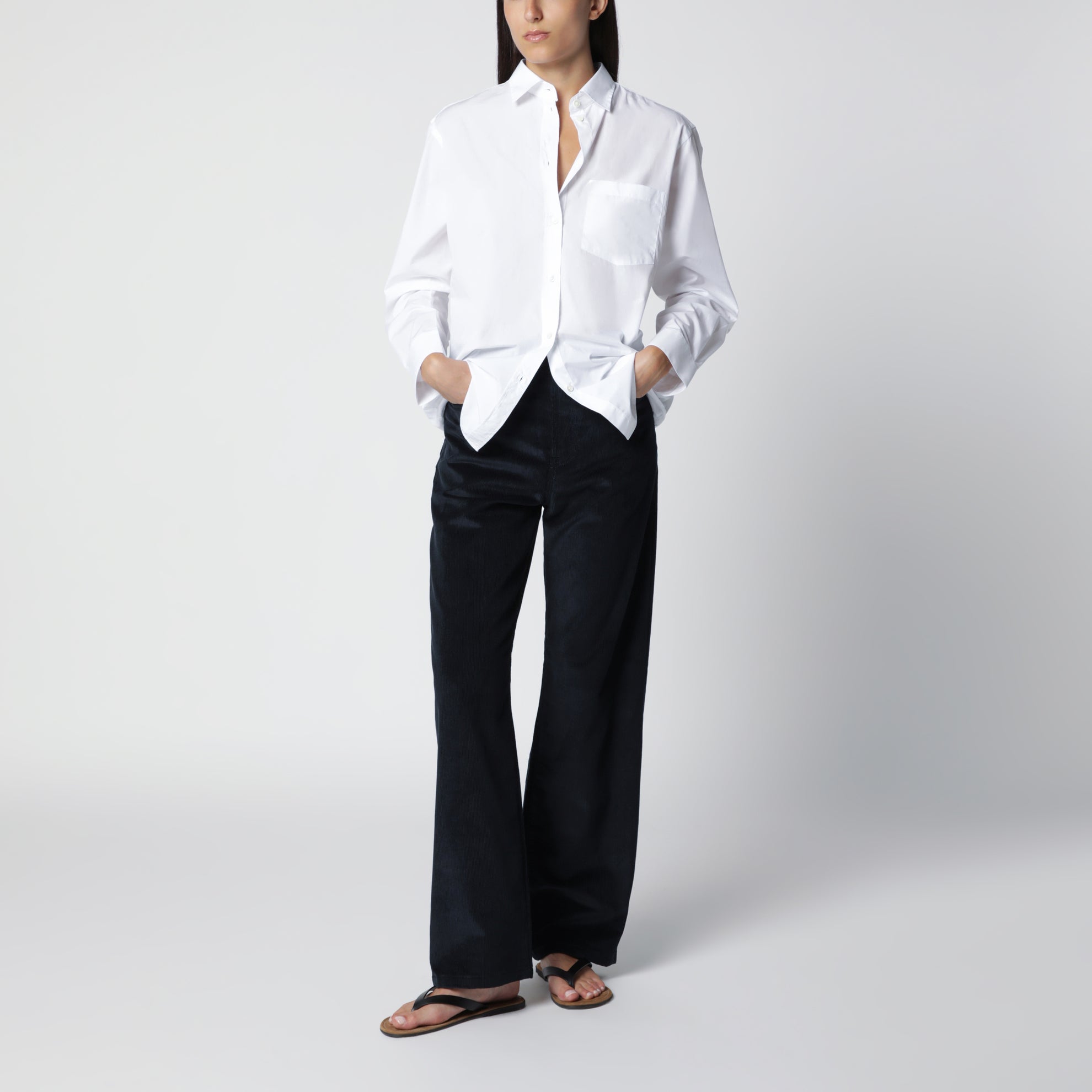 Chemise en coton blanc optique