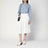 Ivory pleated midi skirt
