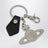 Porte-clés Orb martelé plaqué argent noir