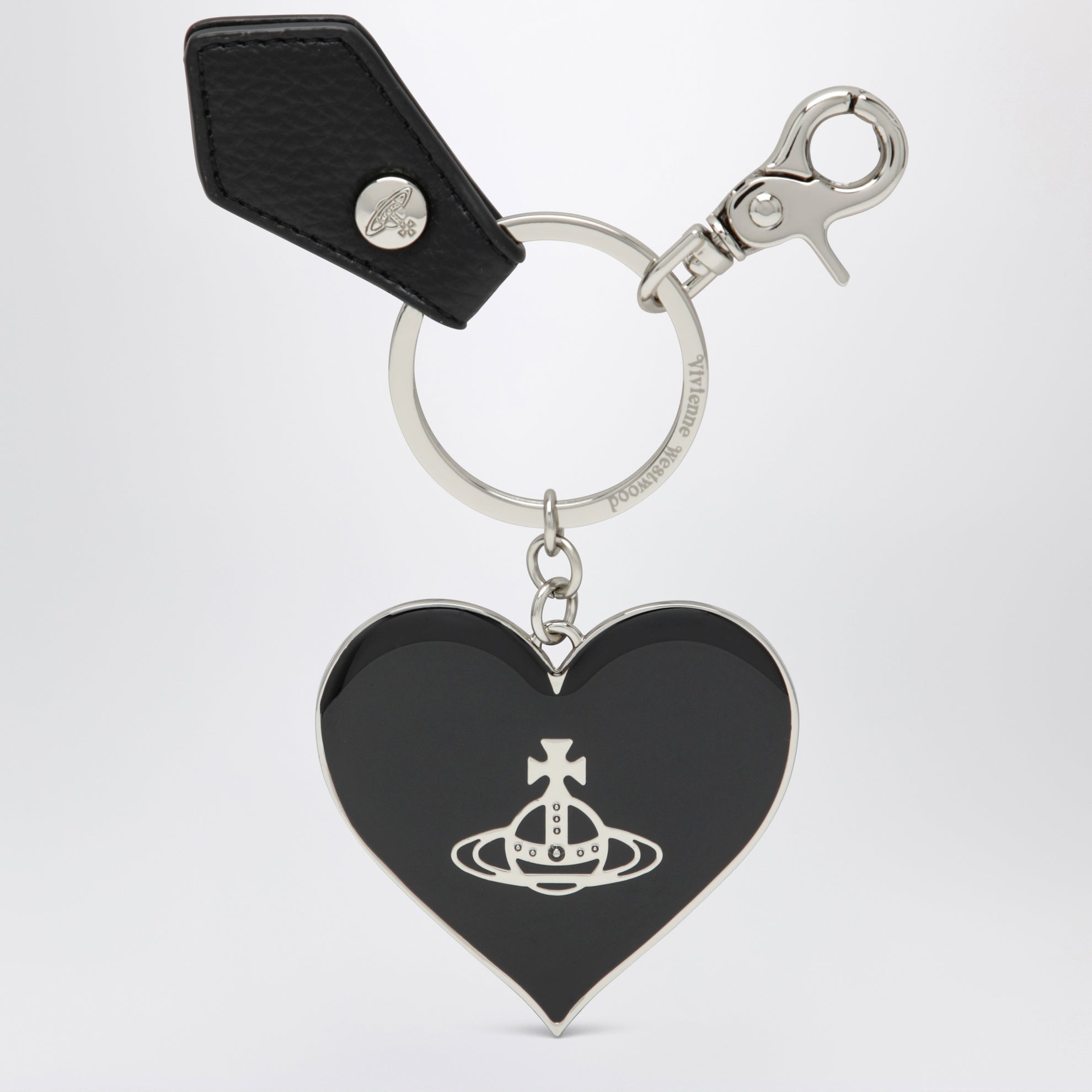 Portachiavi Mirror Heart Orb con cuore specchiato nero