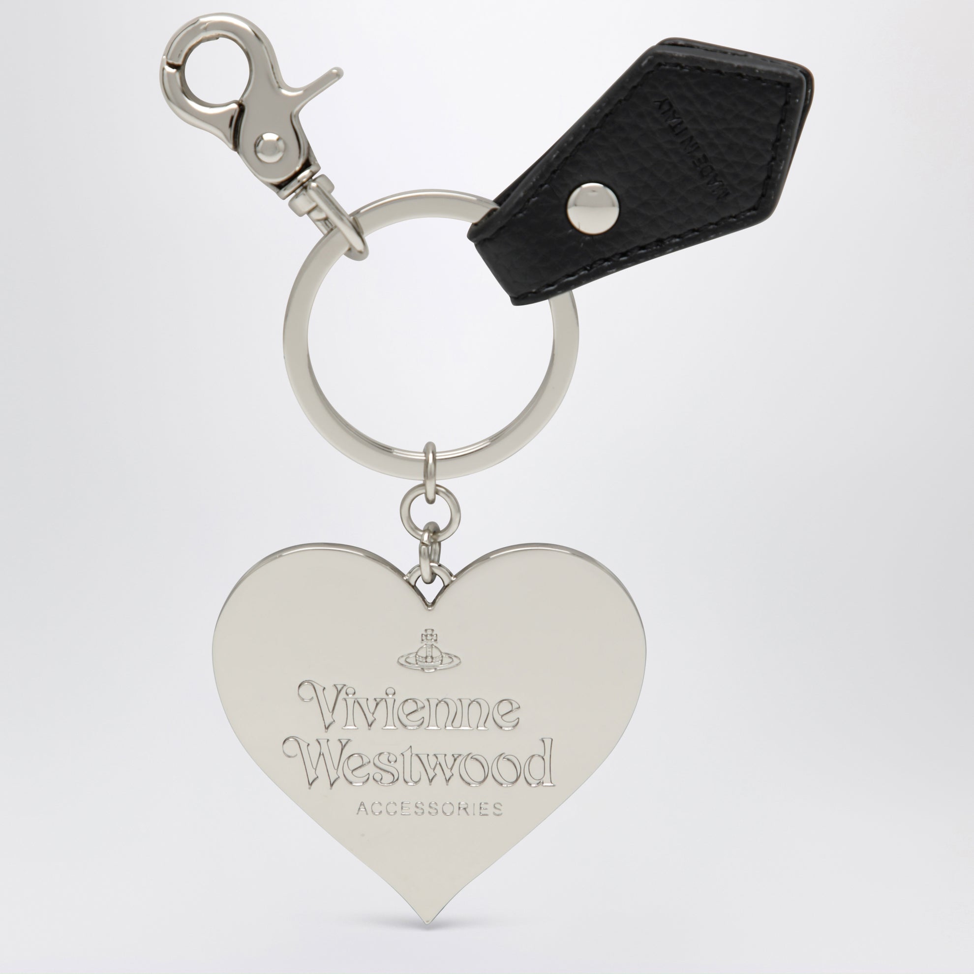 Portachiavi Mirror Heart Orb con cuore specchiato nero