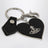 Portachiavi Mirror Heart Orb con cuore specchiato nero