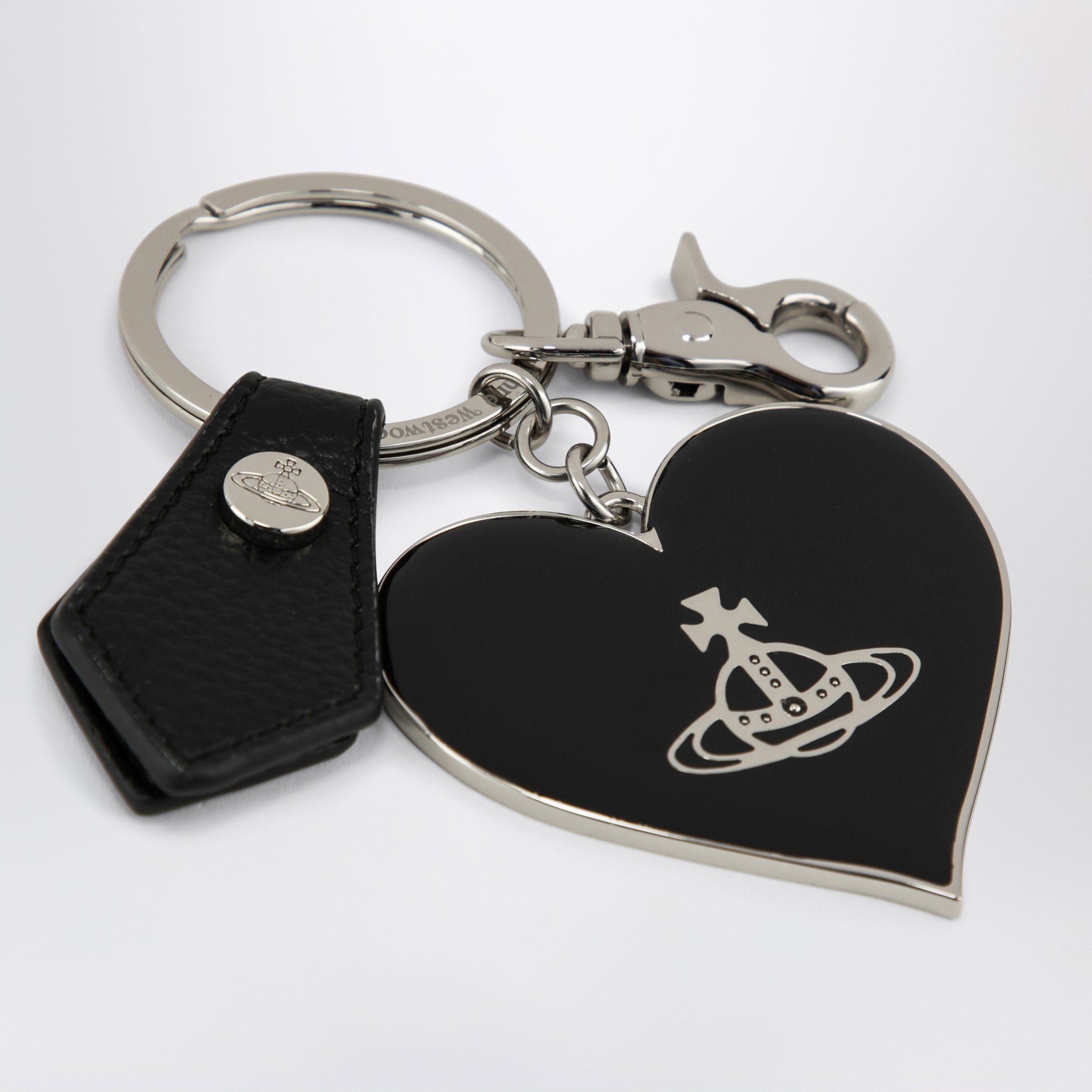 Portachiavi Mirror Heart Orb con cuore specchiato nero