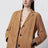 Braune lange Jacke aus Wildleder