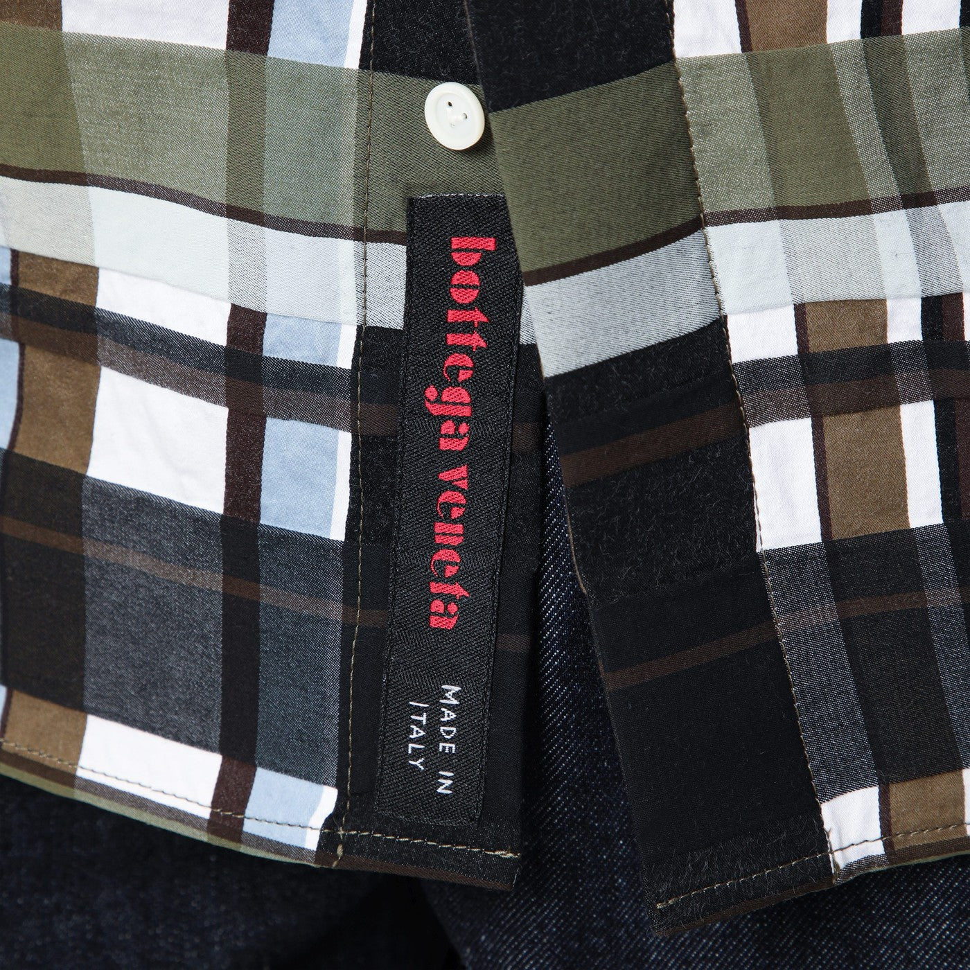 Hemd mit Karomuster in Grün/Schwarz/Weiß