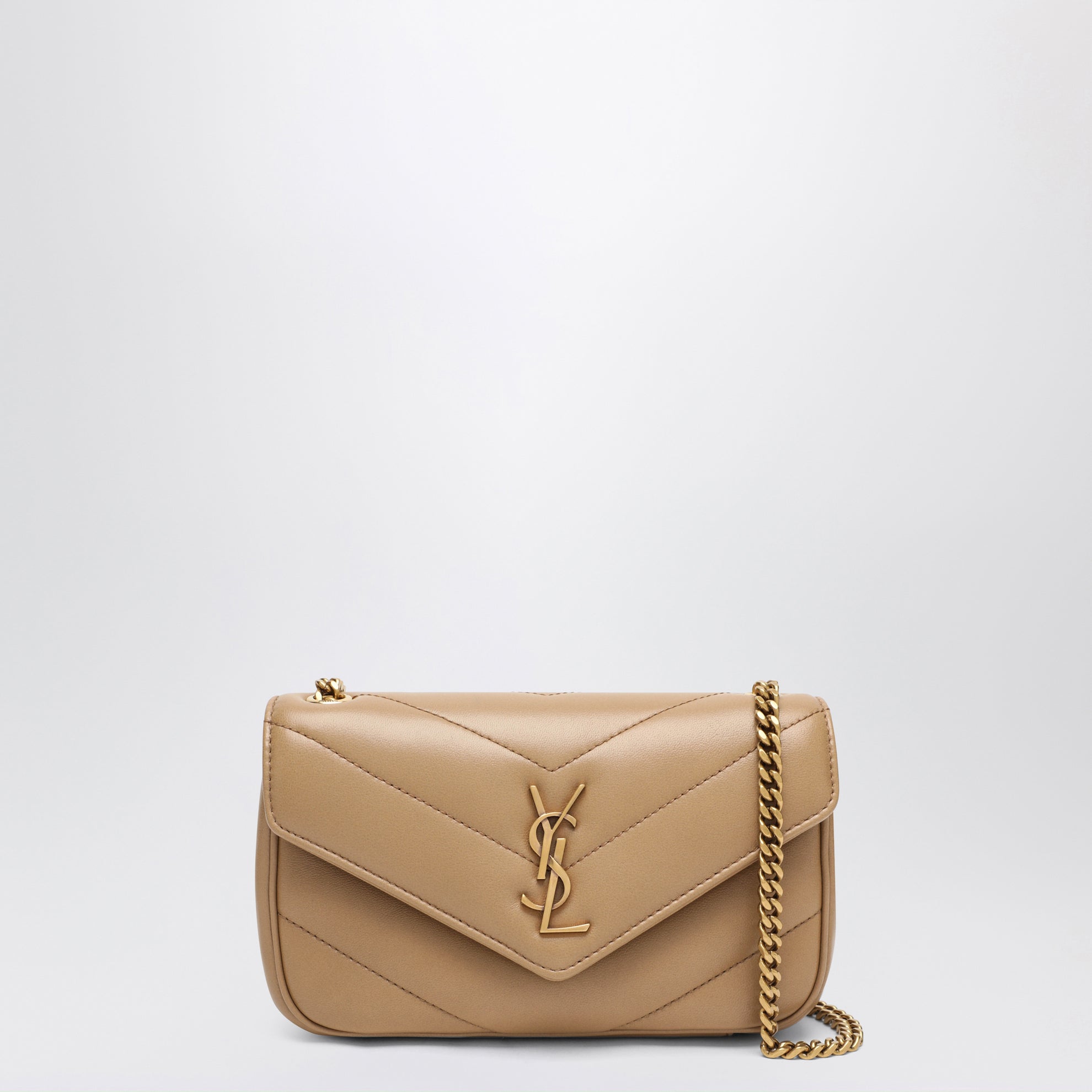 Borsa LouLou mini beige in pelle