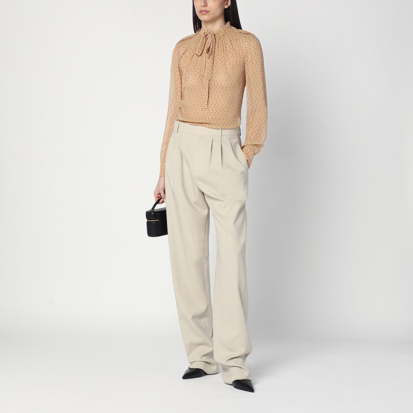 Pantalone beige in lana