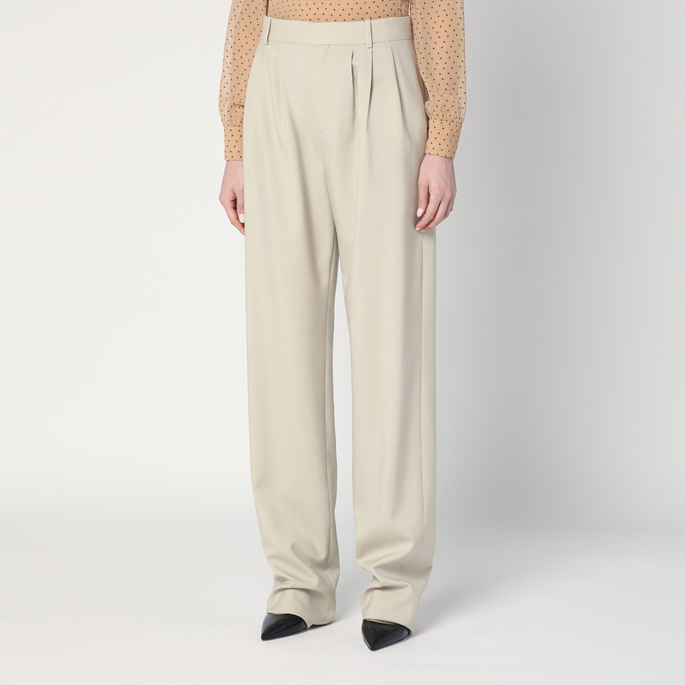 Pantalone beige in lana