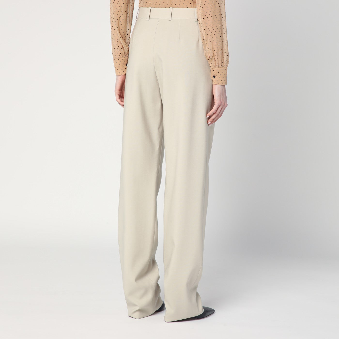 Pantalone beige in lana