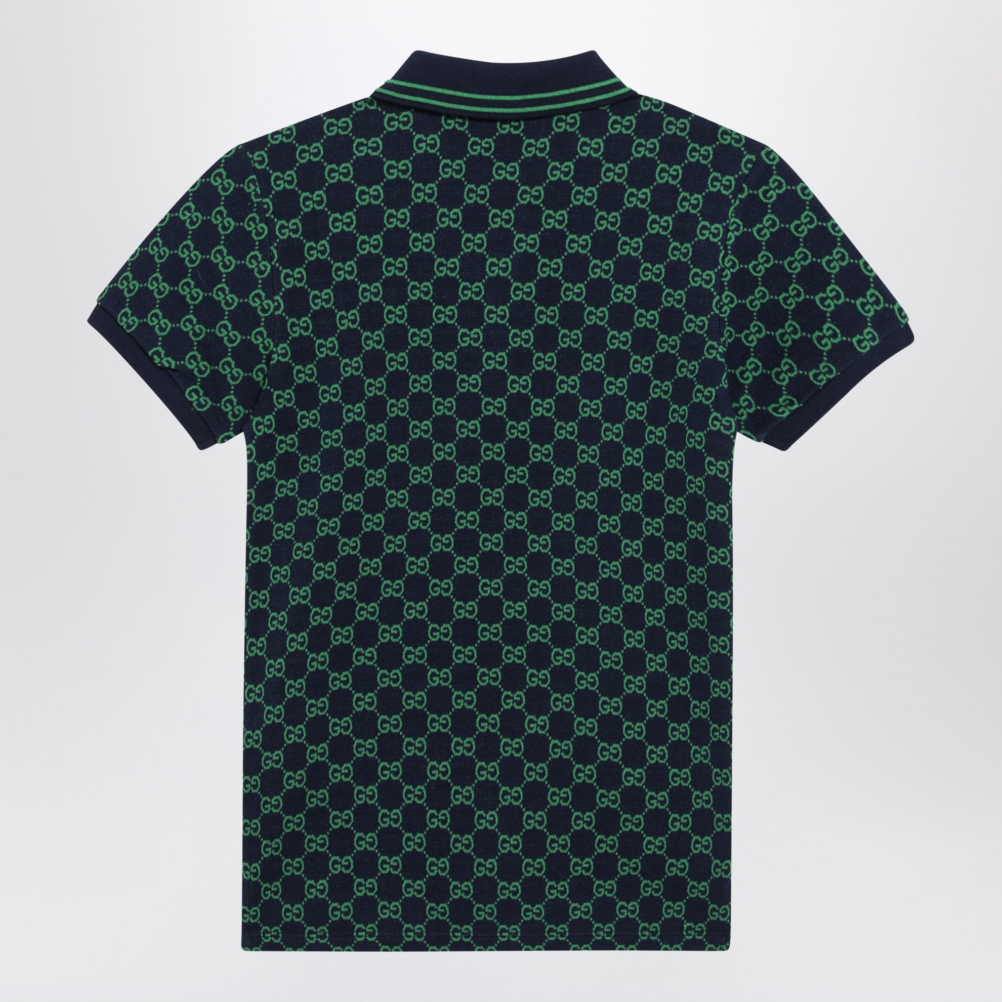 Cotton GG Polo Navy Blue / Green