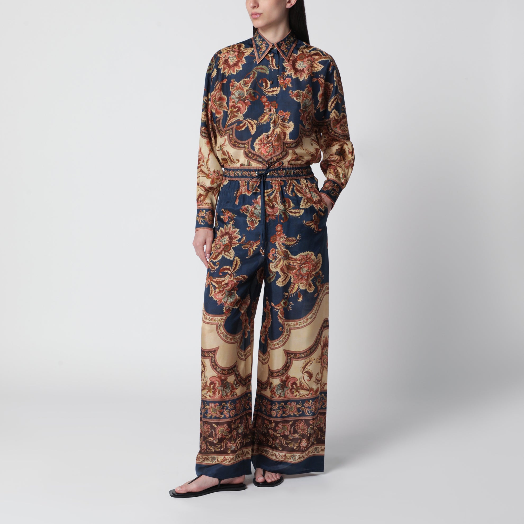 Aster Relaxed navy Jacobean shirt