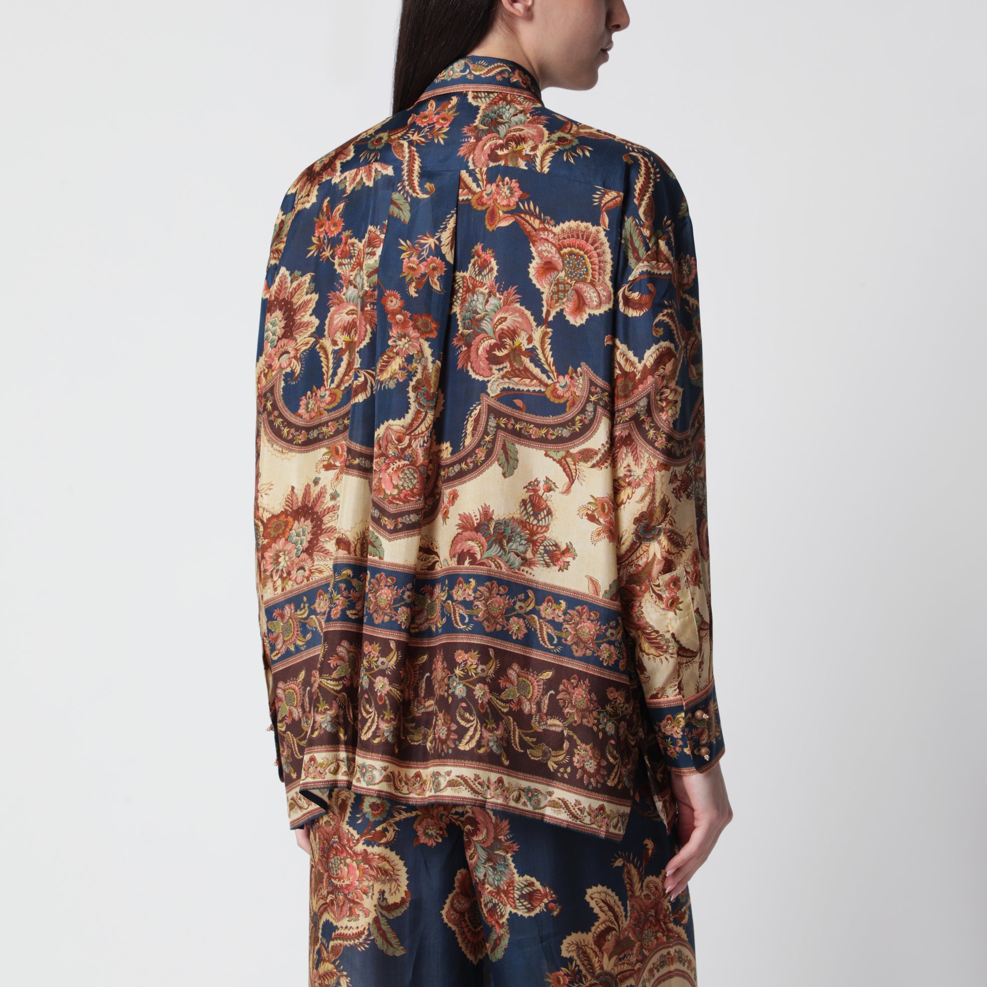 Aster Relaxed navy Jacobean shirt