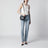 High-Waist-Jeans gerade geschnitten hellblau