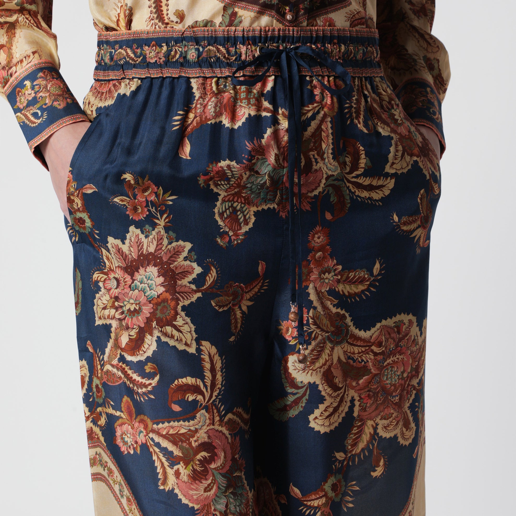 Aster navy Jacobean trousers