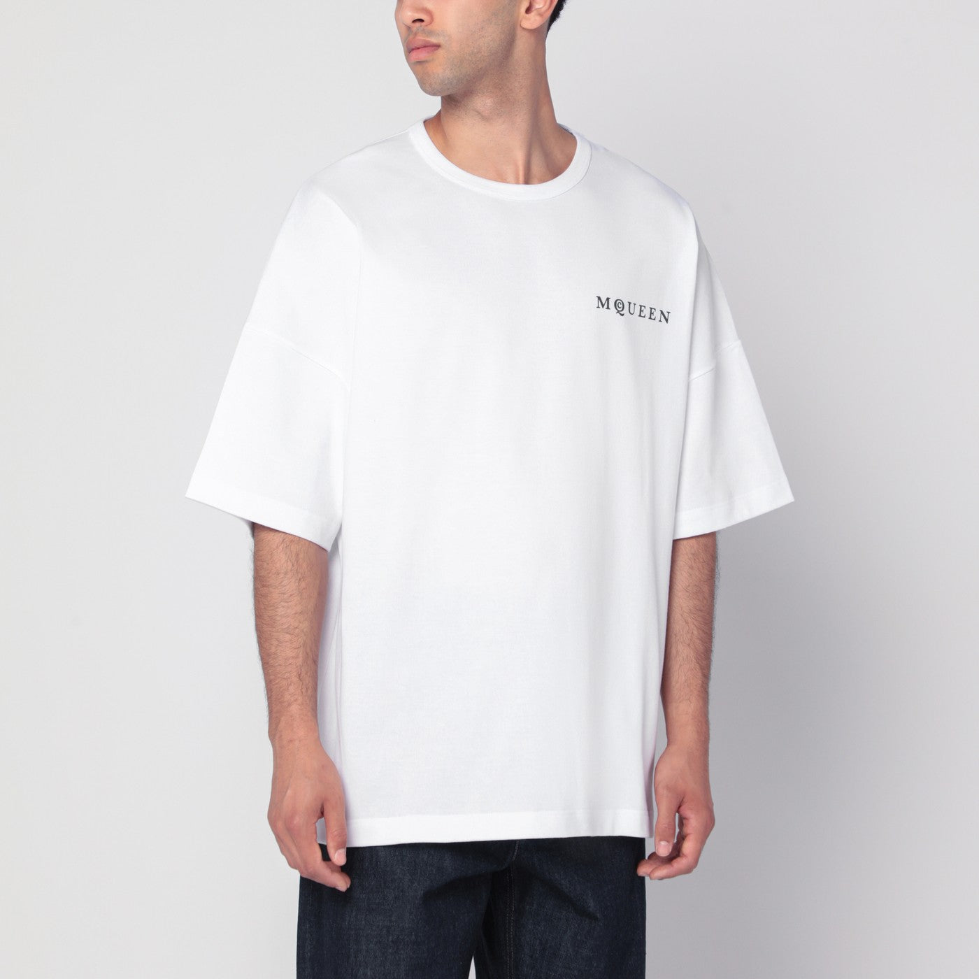 White oversized t-shirt with logo