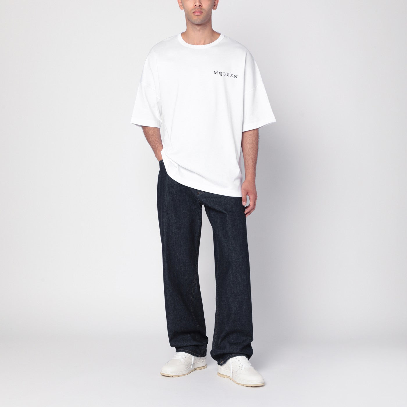 White oversized t-shirt with logo