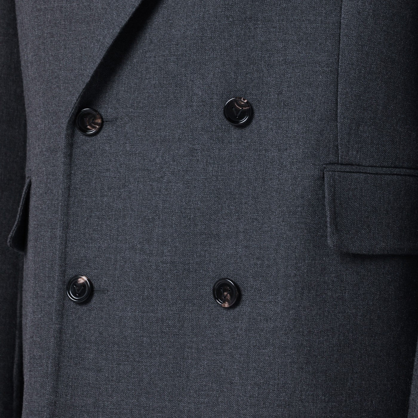 Grey double-breasted wool jacket