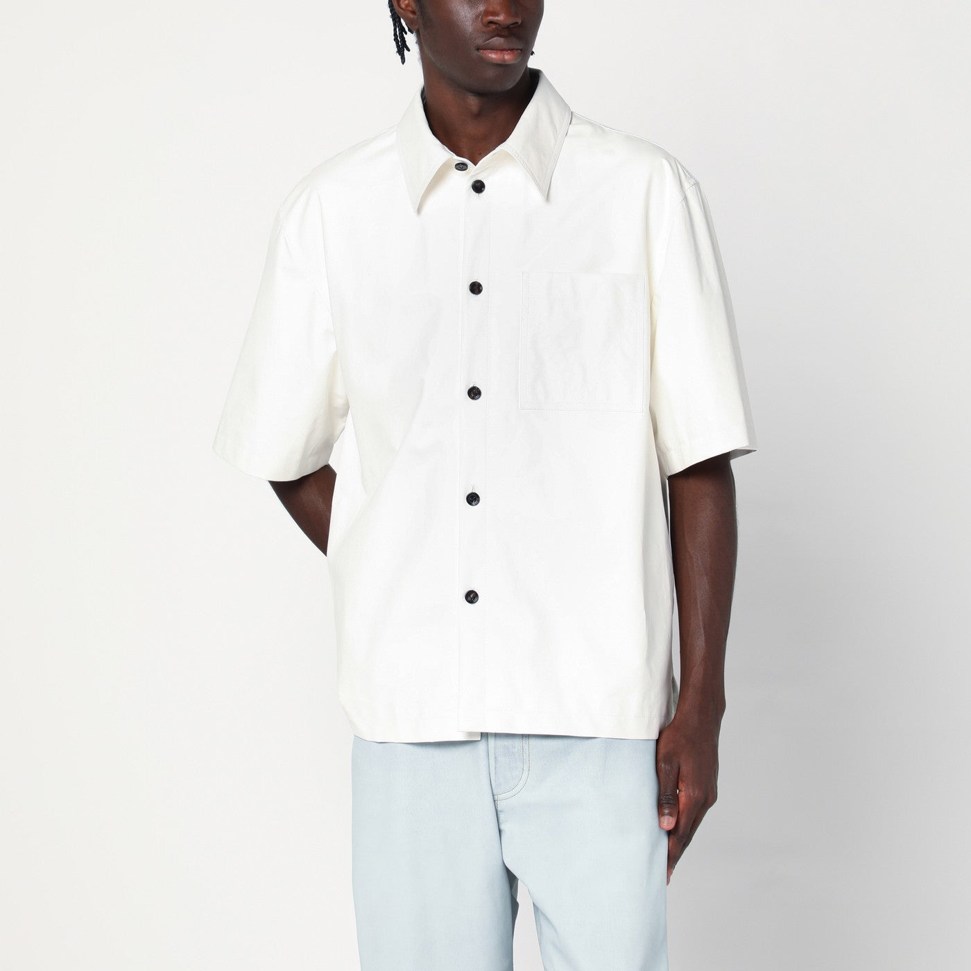 Camicia in pelle bianca