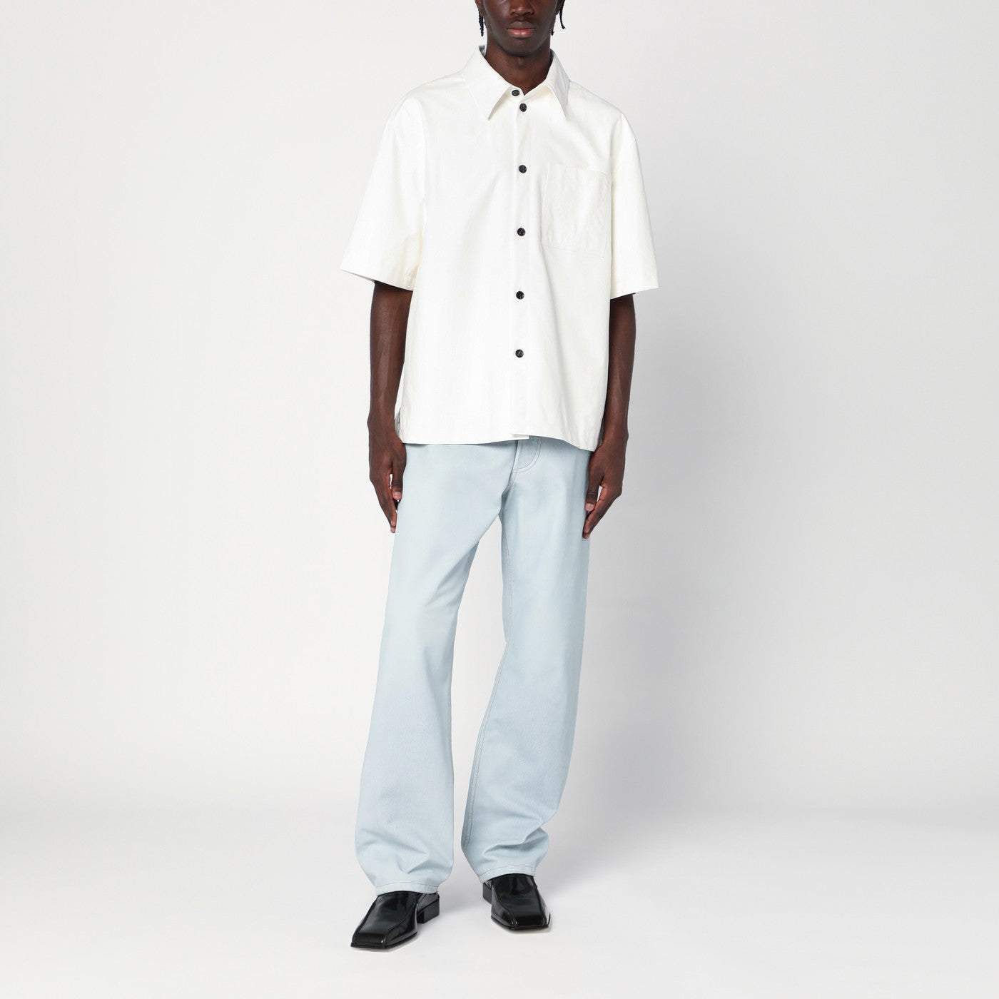 Camicia in pelle bianca