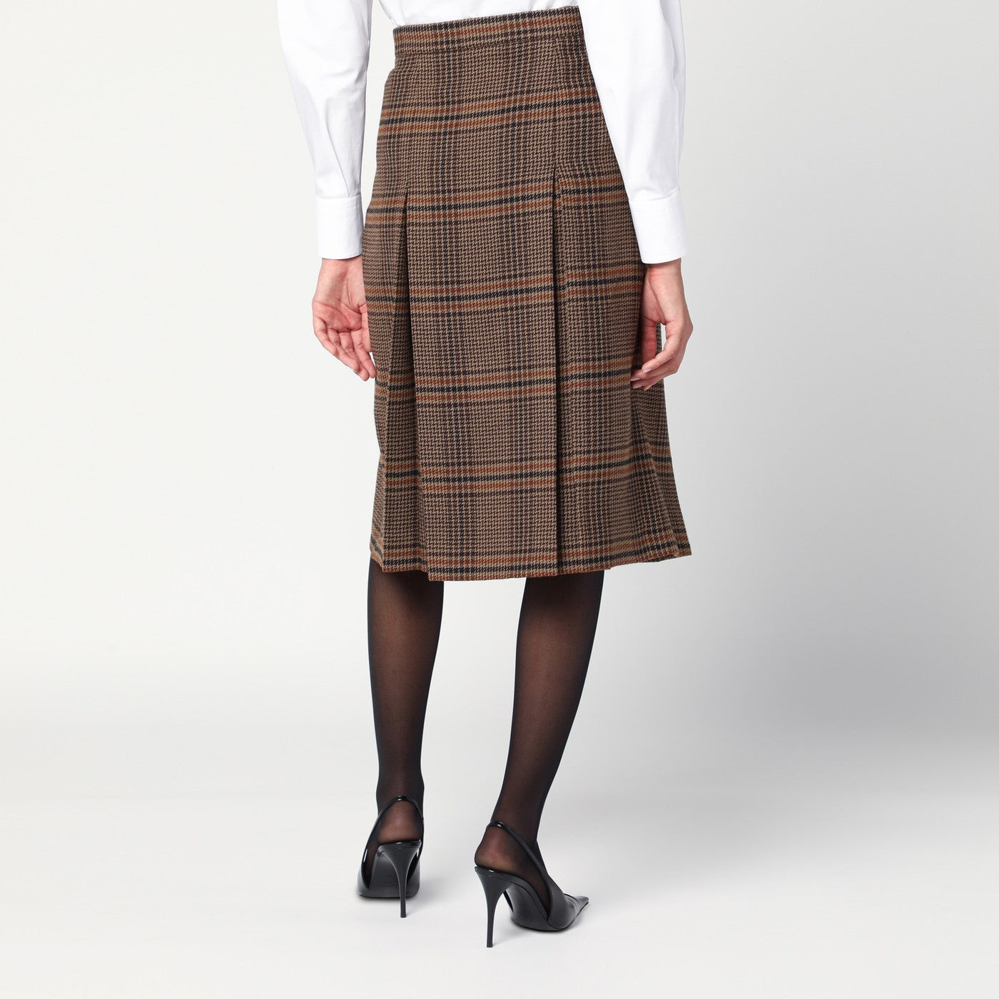 Gonna midi in lana Principe di Galles