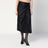Gonna drappeggiata nera in twill di cupro