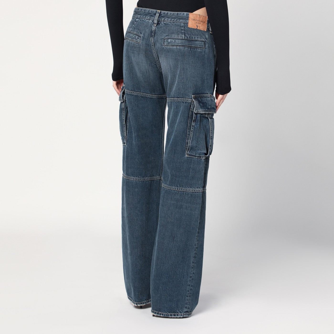 Jeans Cargo Regular blu effetto slavato