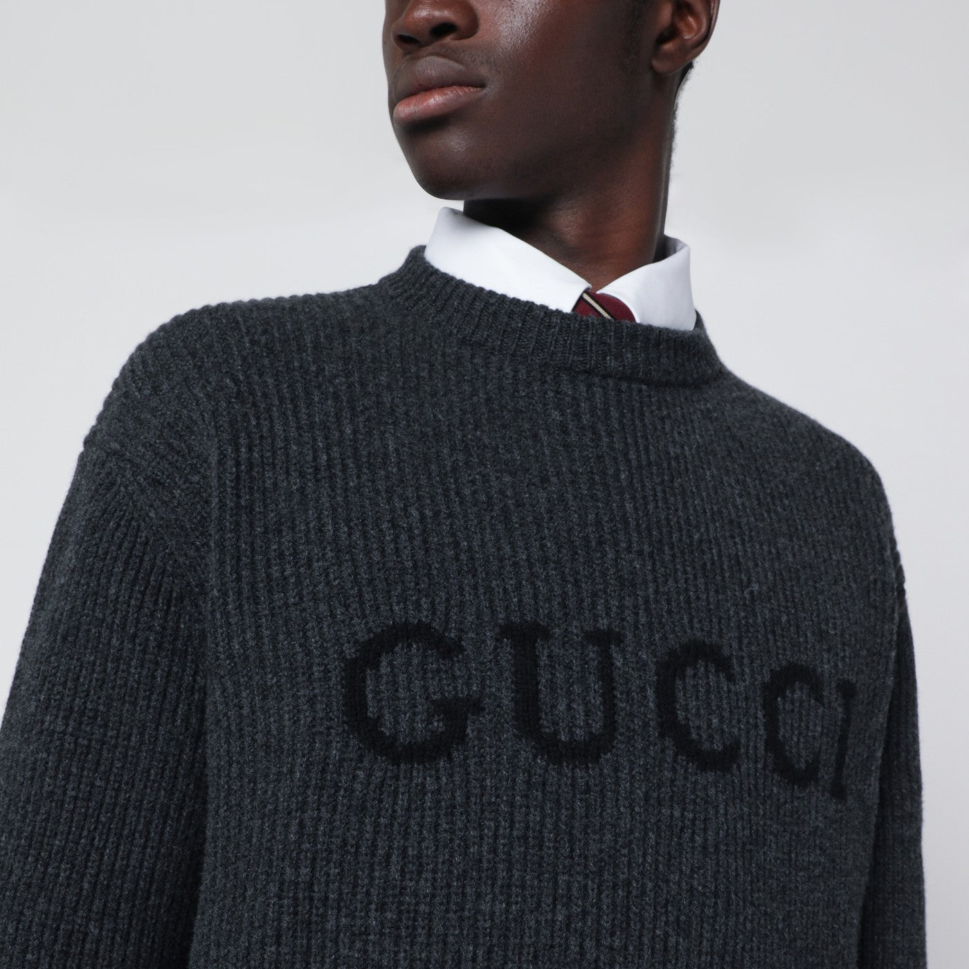 Maglione grigio in lana e cashmere